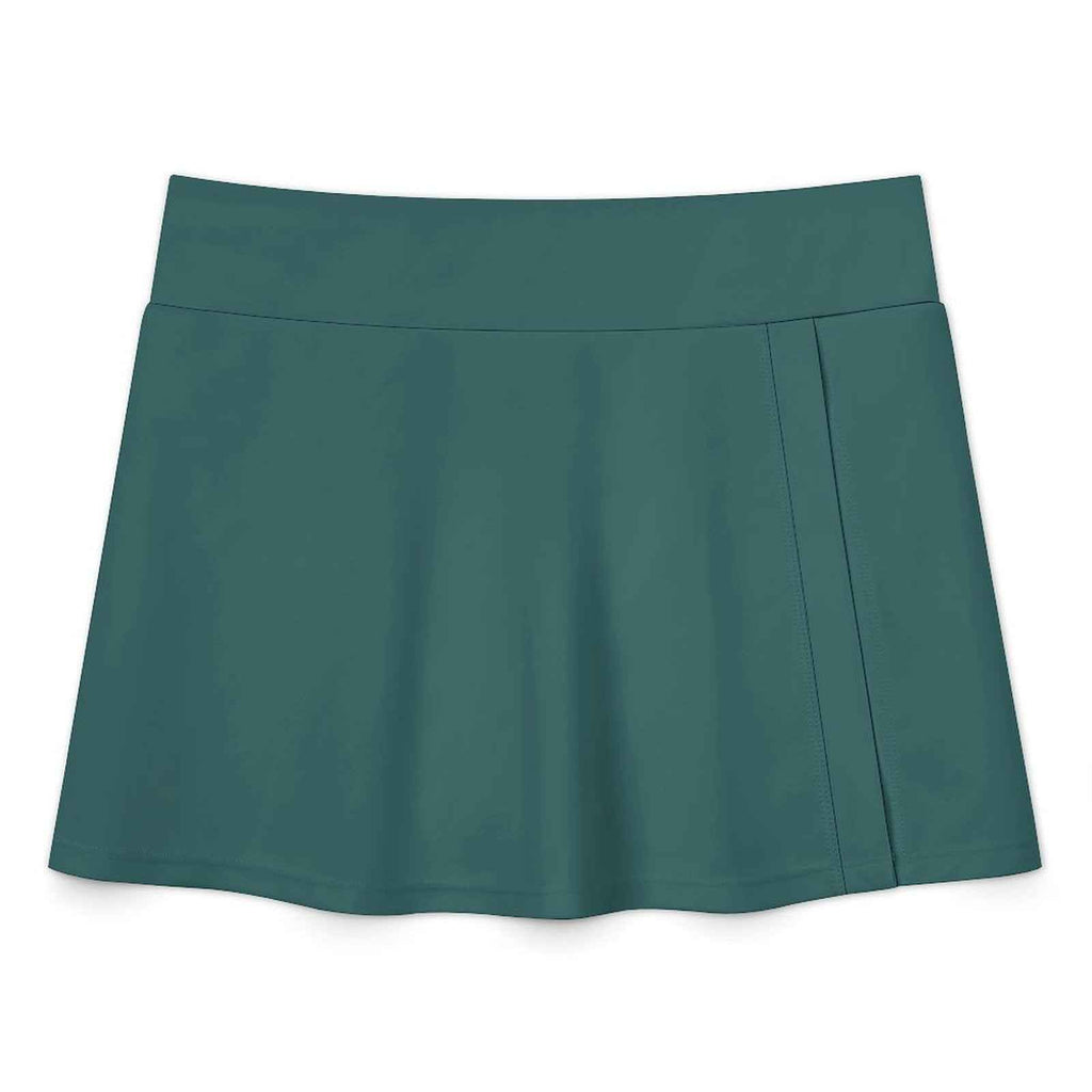 BOSS BTCH Green Halter Bikini Set with High Slit Skort