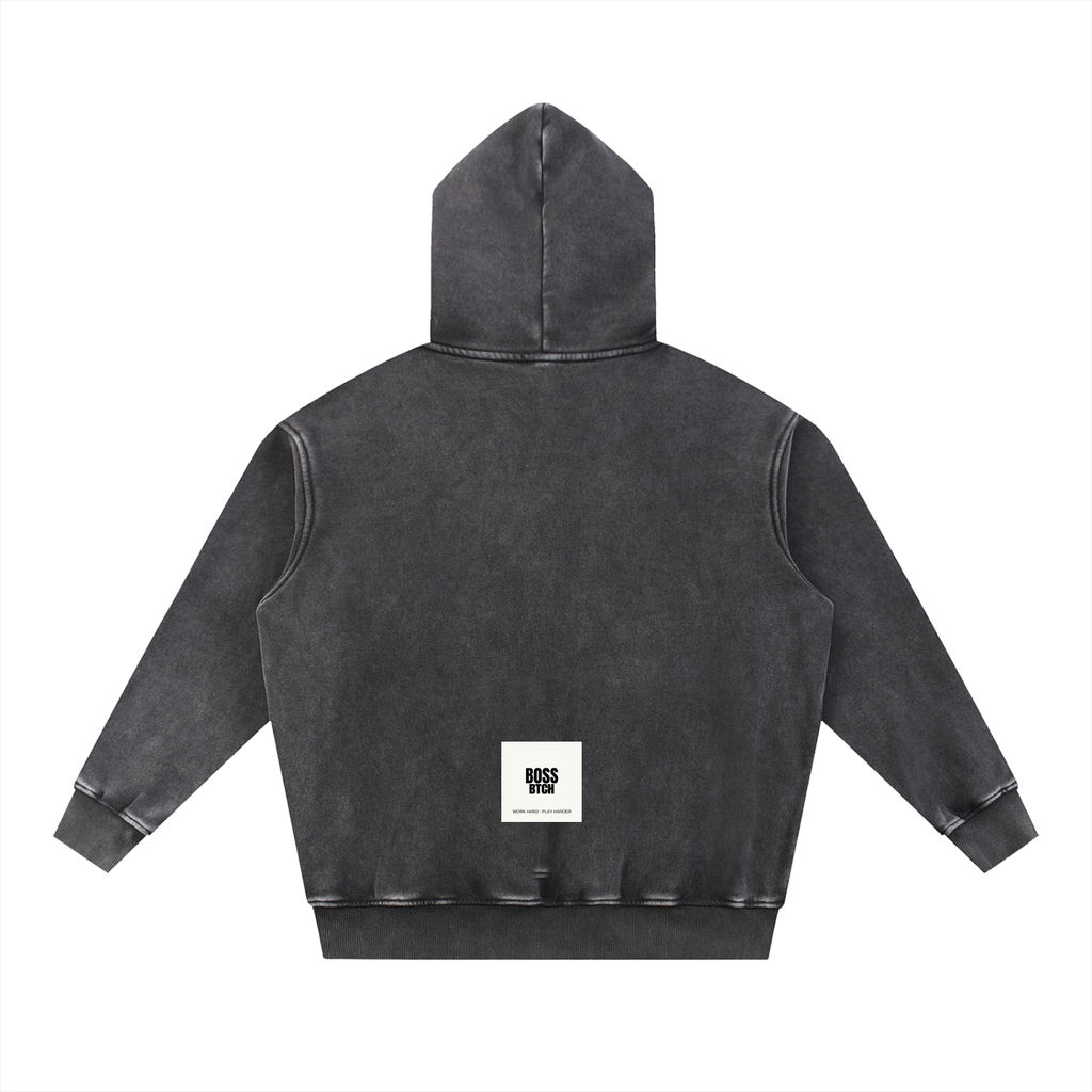 BoSS BTCH Snow Wash Fleece Oversize Hoodie For The Homies