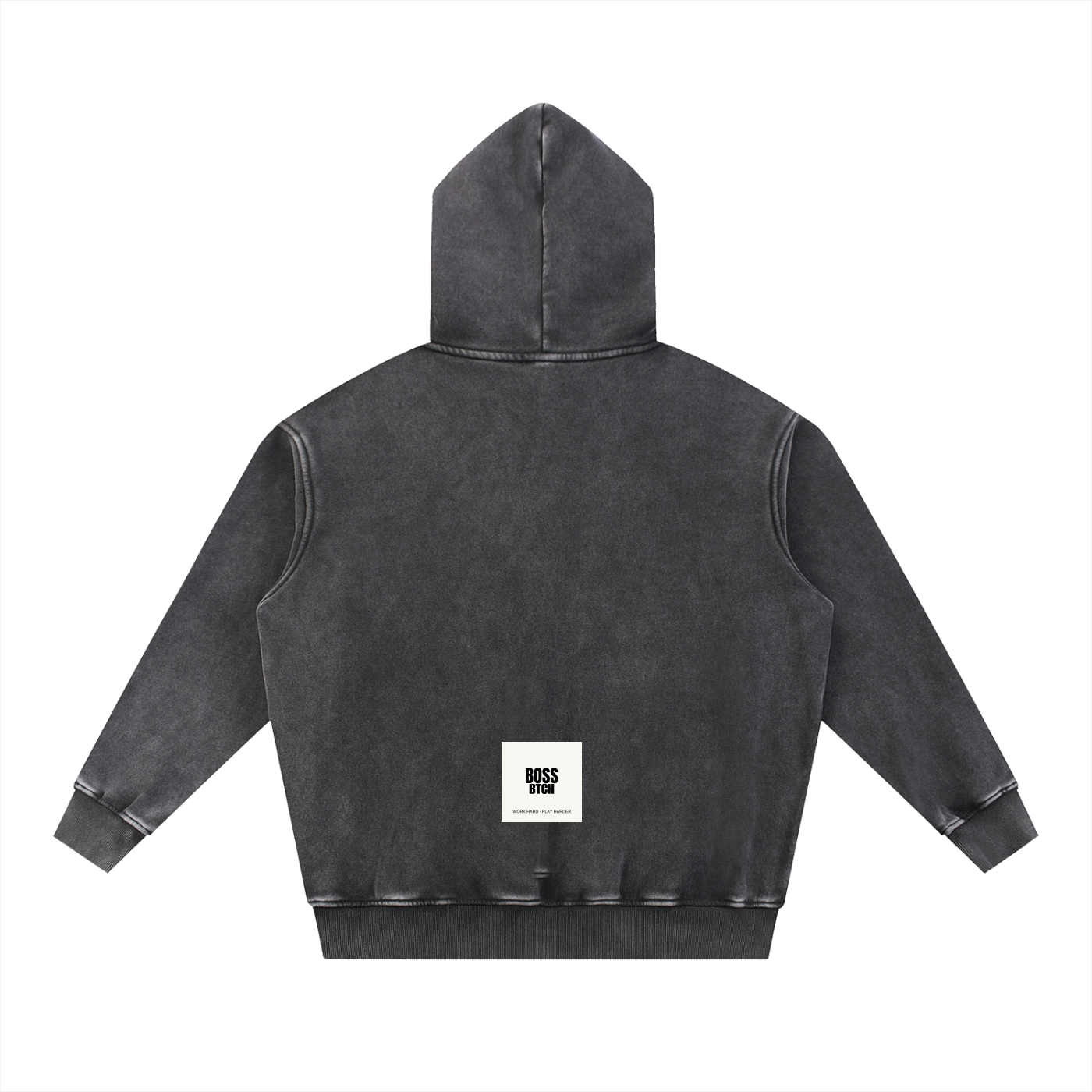 Sudadera de felpa de gran tamaño BoSS BTCH Snow Wash para los amigos