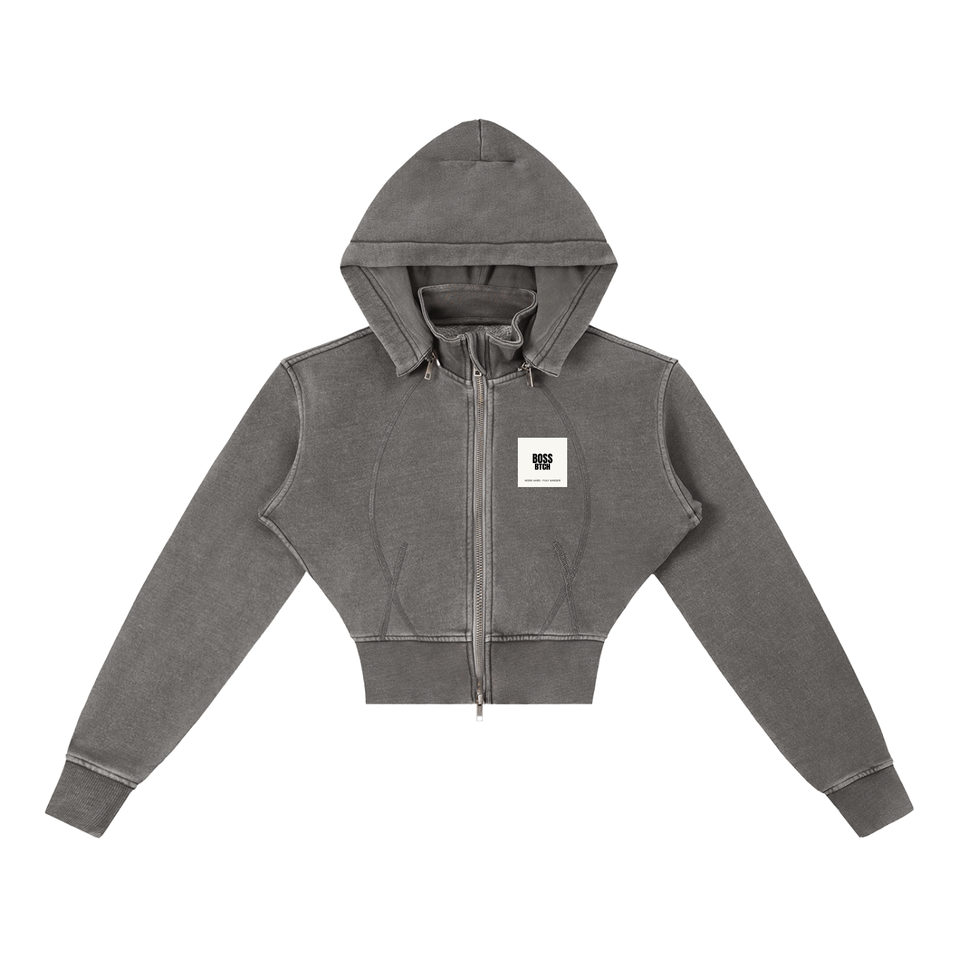 Sudadera de felpa recortada vintage lavada BoSS BTCH