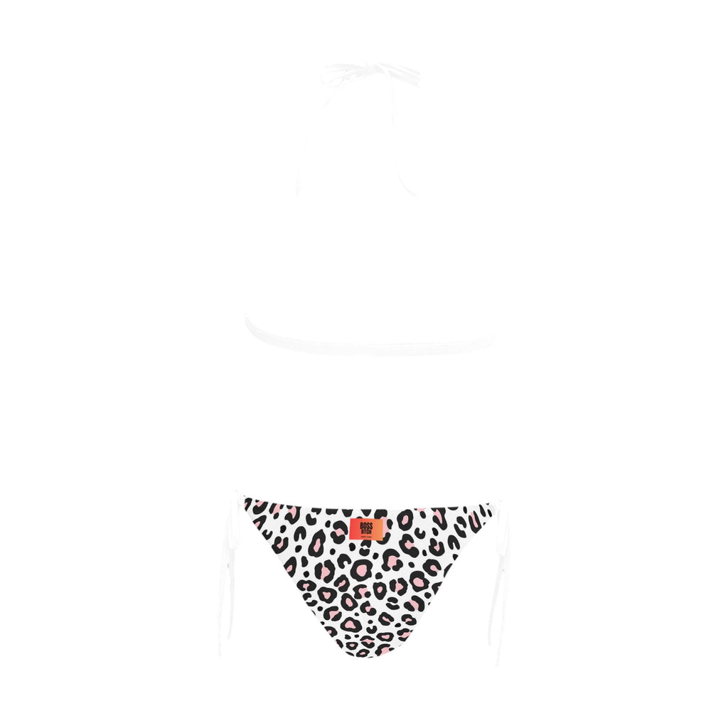 BOSS BTCH White Animal Print Front Clasp Bikini