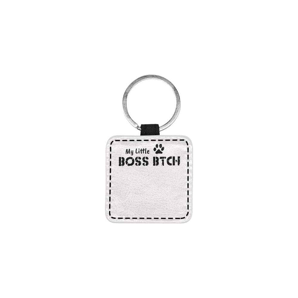 BOSS BTCH White PU Leather Customized Dog Tag