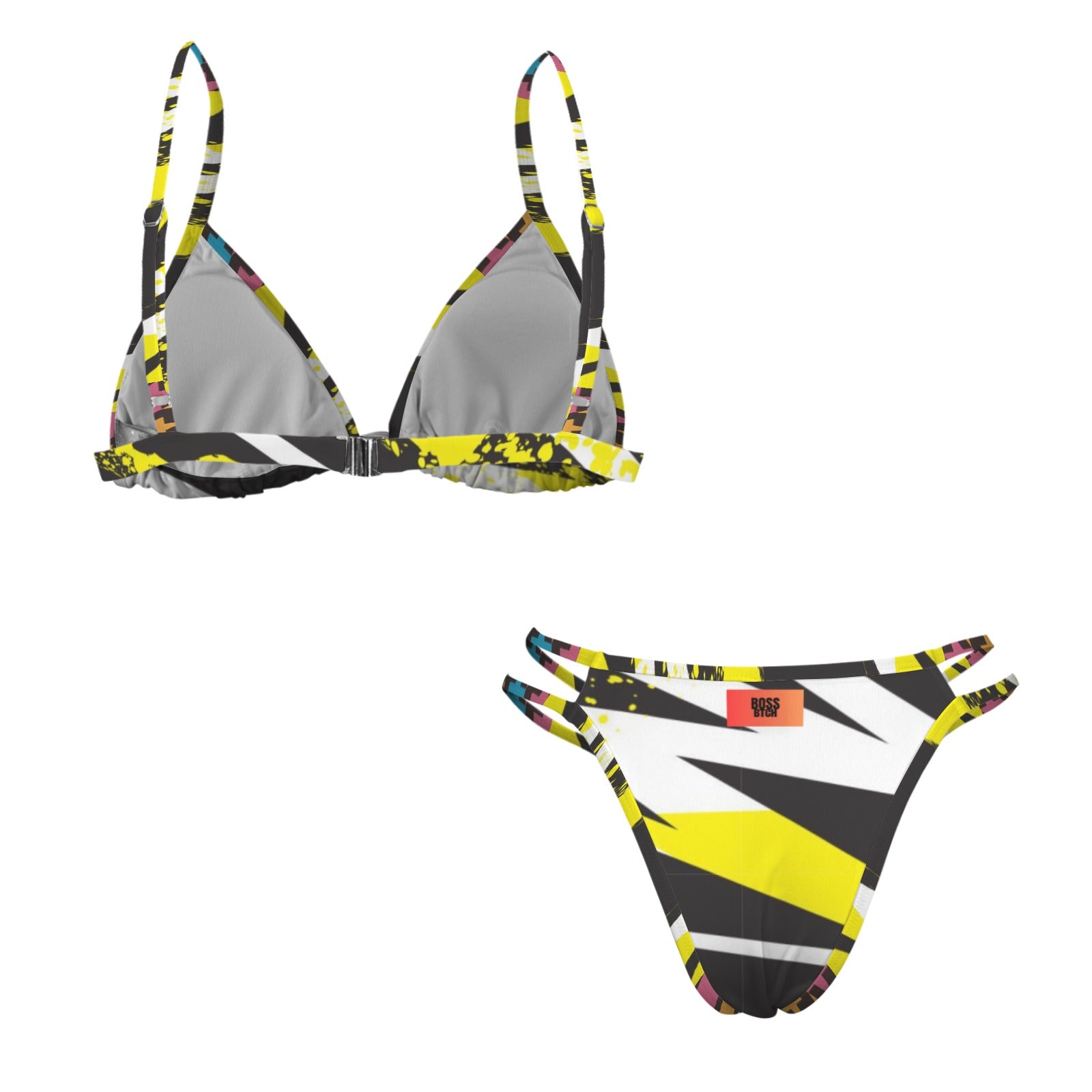 BoSS BTCH Retro Yellow Abstract bikini