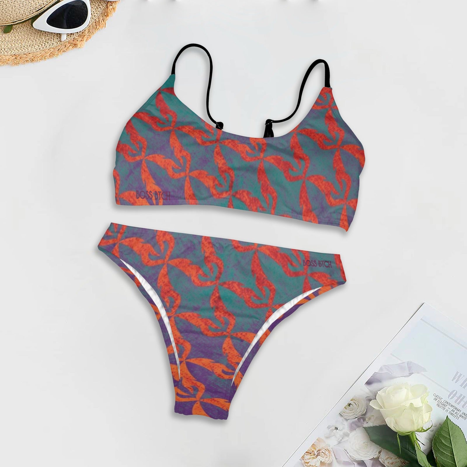BOSS BTCH Bright Pattern Low-Rise Bikini