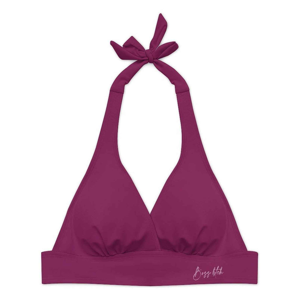 BOSS BTCH Berry Halter Bikini Set with High Slit Skort