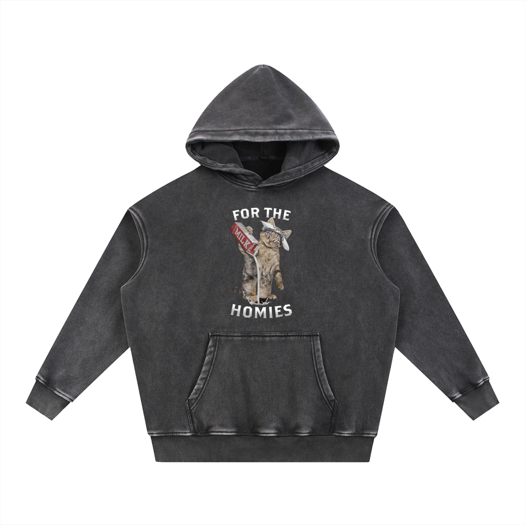 BoSS BTCH Snow Wash Fleece Oversize Hoodie For The Homies
