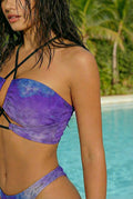 BOSS BTCH Purple Tie Dye Print Crisscross Cut-Out Bikini