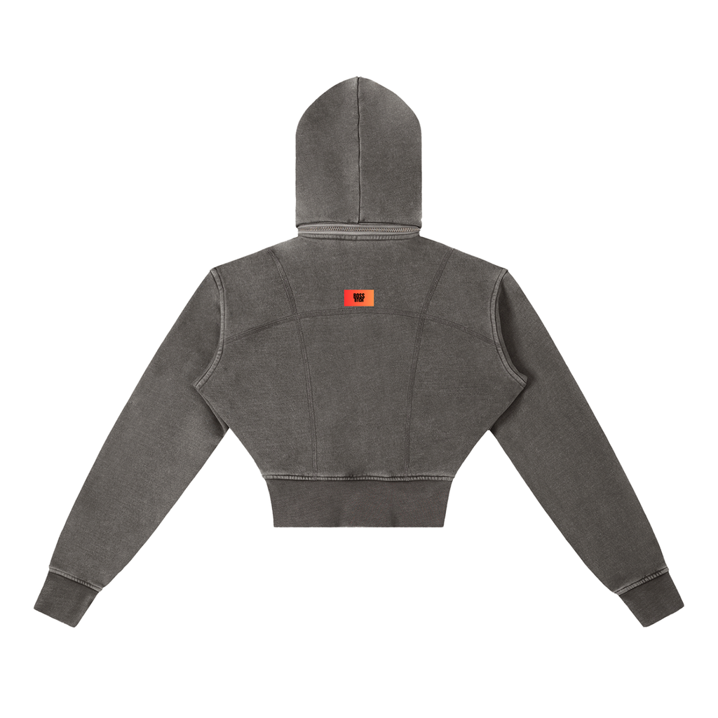 Sudadera de felpa recortada vintage lavada BoSS BTCH