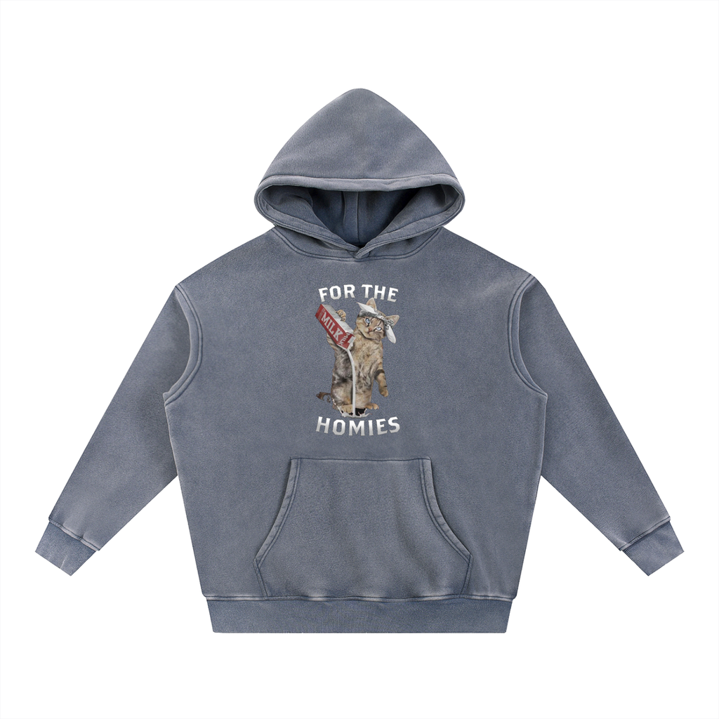 BoSS BTCH Snow Wash Fleece Oversize Hoodie For The Homies