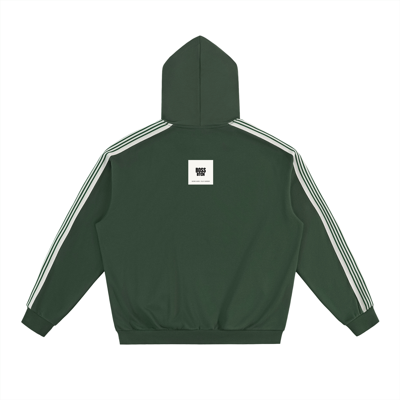 Sudadera con Capucha de Hombro Caído y Rayas Laterales Sobredimensionada BoSS BTCH