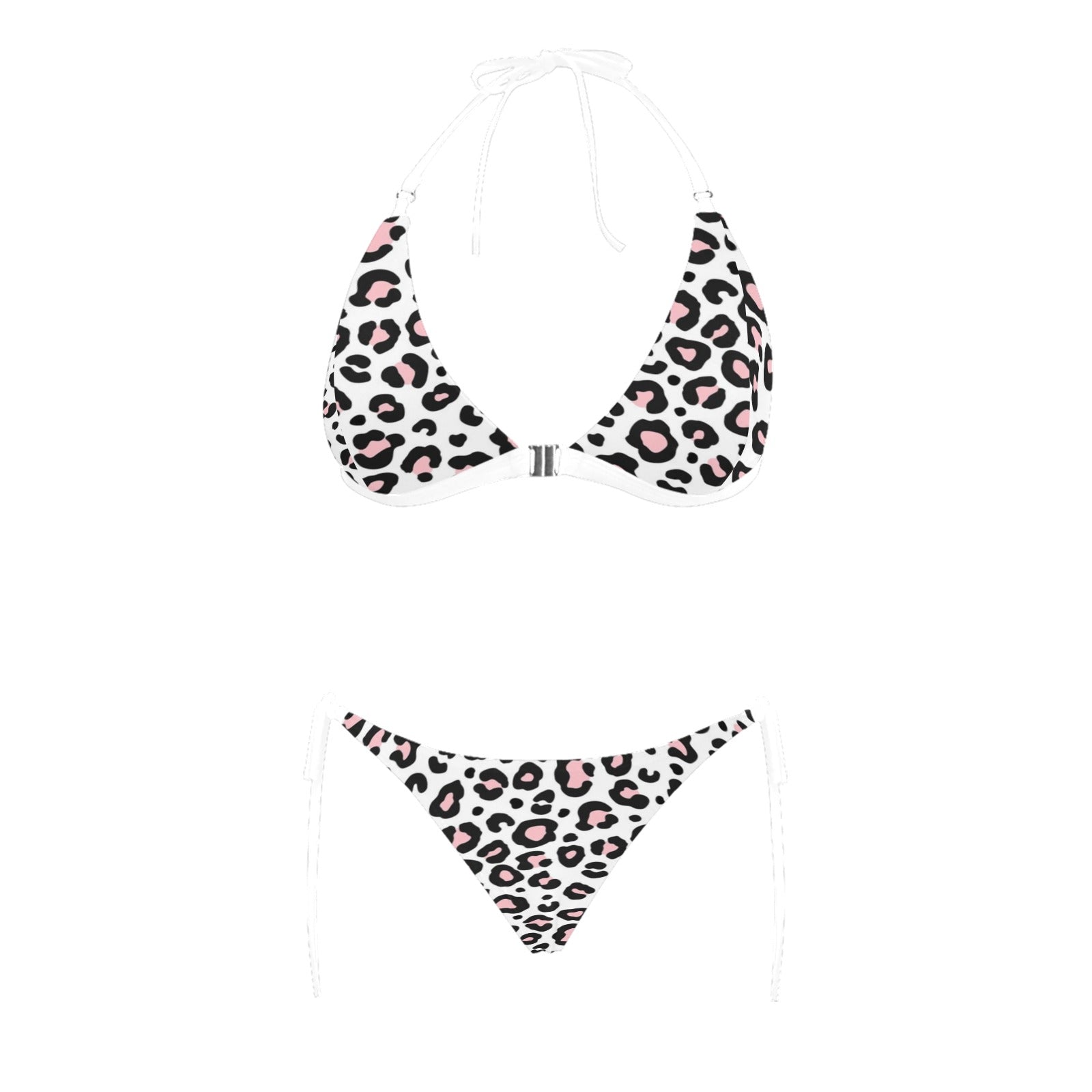 BOSS BTCH White Animal Print Front Clasp Bikini