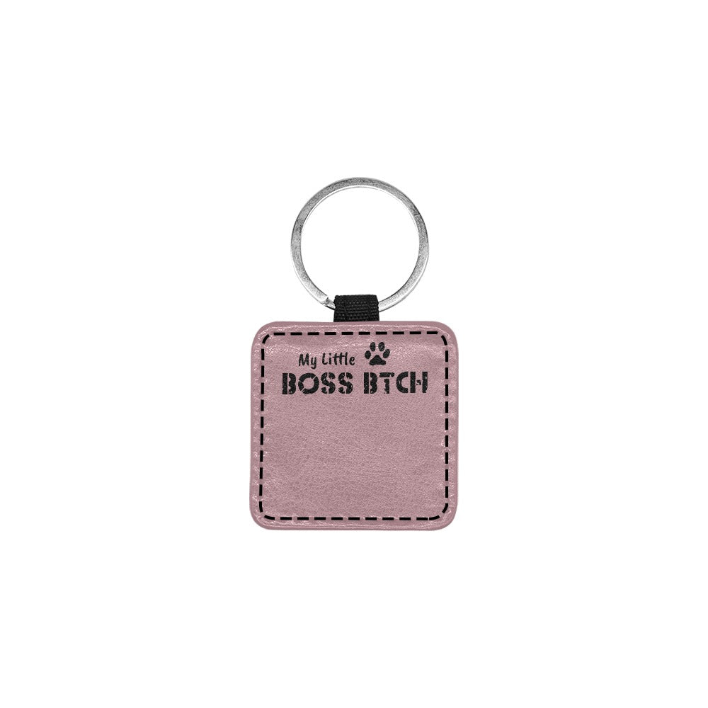 Mi Pequeña JEFECITA Etiqueta Personalizada de Perro de Cuero PU Rosa Polvoriento