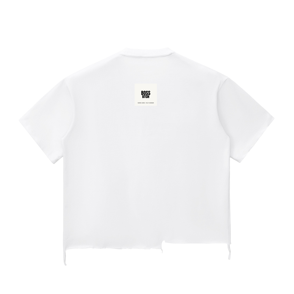 BoSS BTCH Oversized Snow Wash Raw-Hem Boxy T-shirt