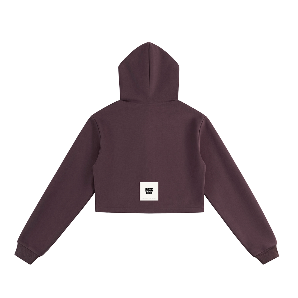 Sudadera con capucha recortada y cremallera BoSS BTCH
