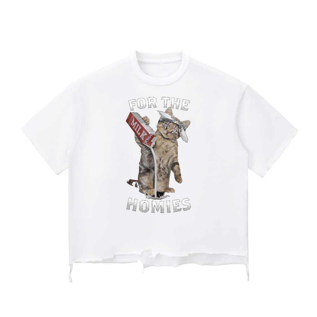 BoSS BTCH Oversized Snow Wash Raw-Hem Boxy T-shirt