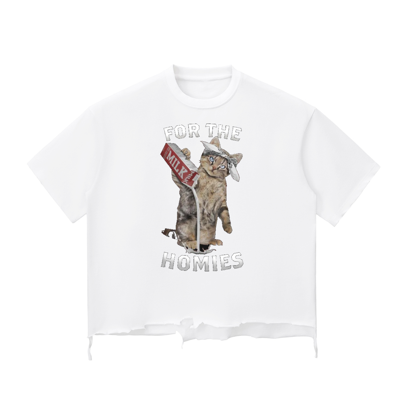 BoSS BTCH Oversized Snow Wash Raw-Hem Boxy T-shirt