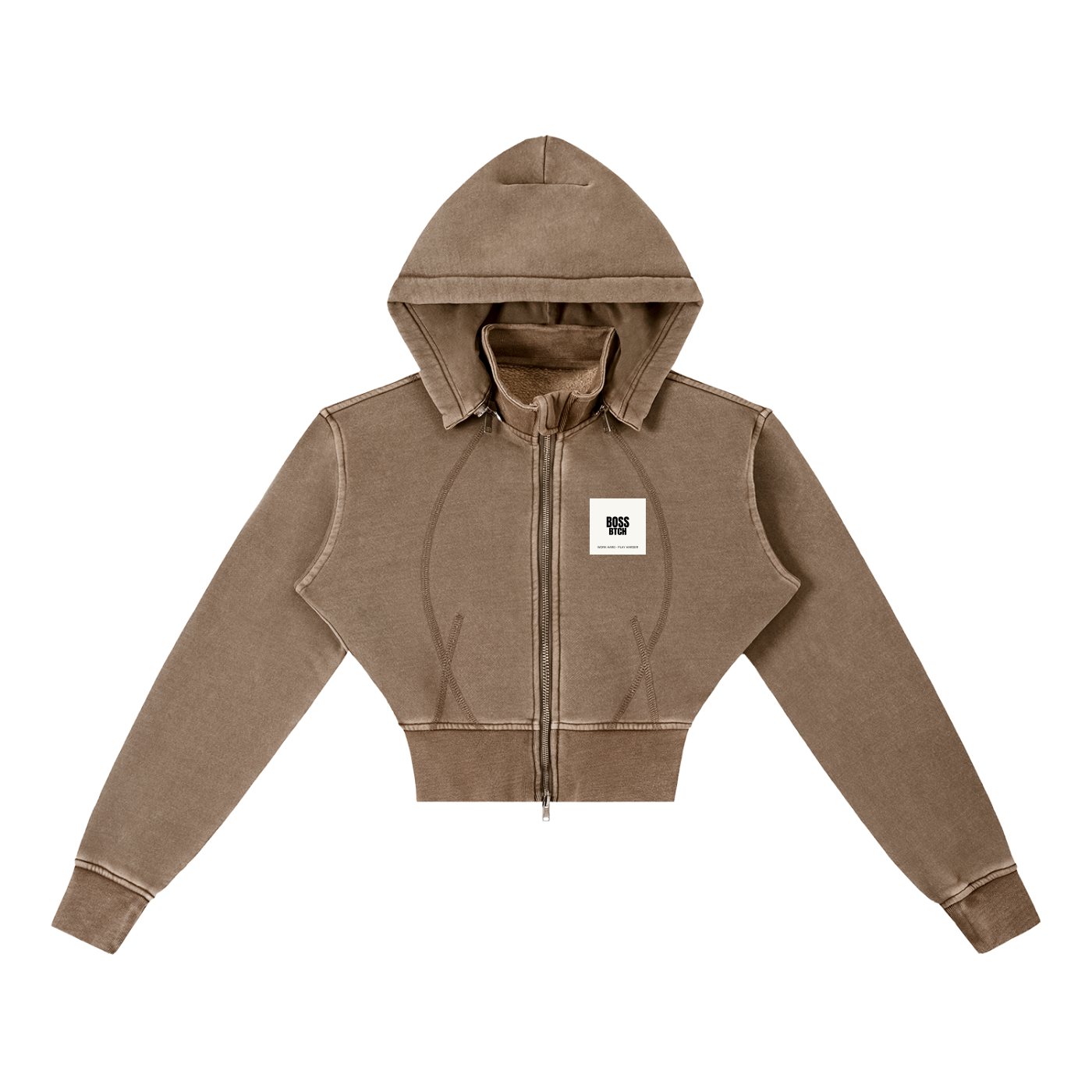 Sudadera de felpa recortada vintage lavada BoSS BTCH