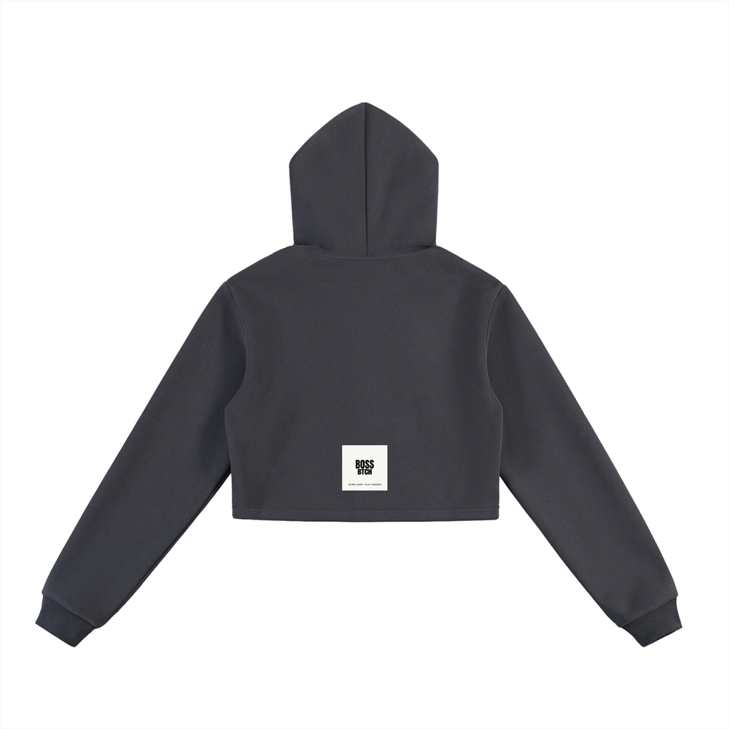 Sudadera con capucha recortada y cremallera BoSS BTCH
