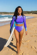 BOSS BTCH Purple Tie Dye Long Sleeve 2-Piece Swimsuit