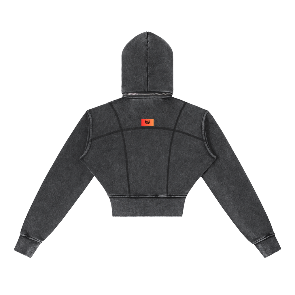 Sudadera de felpa recortada vintage lavada BoSS BTCH