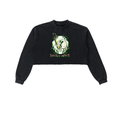 BoSS BTCH You Can Choke Snow Washed Raw Edge Cropped Sweatshirt