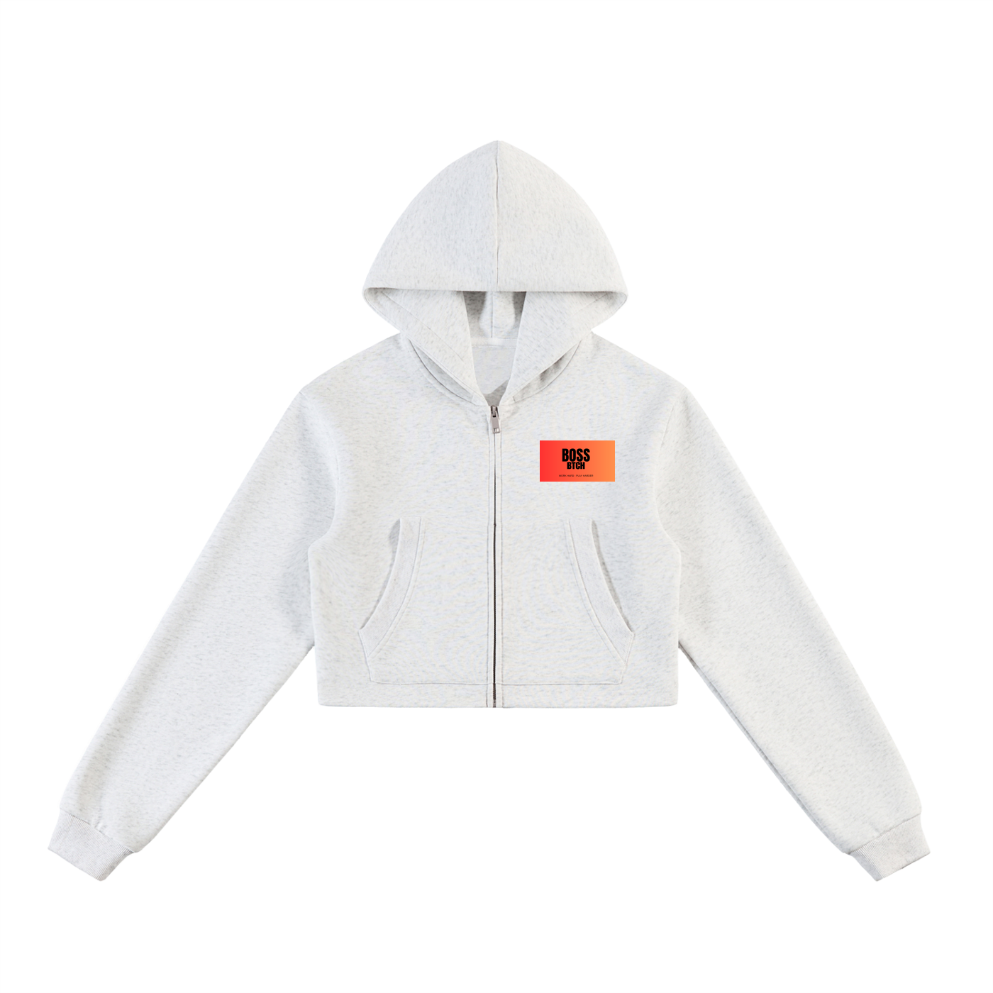 Sudadera con capucha recortada y cremallera BoSS BTCH