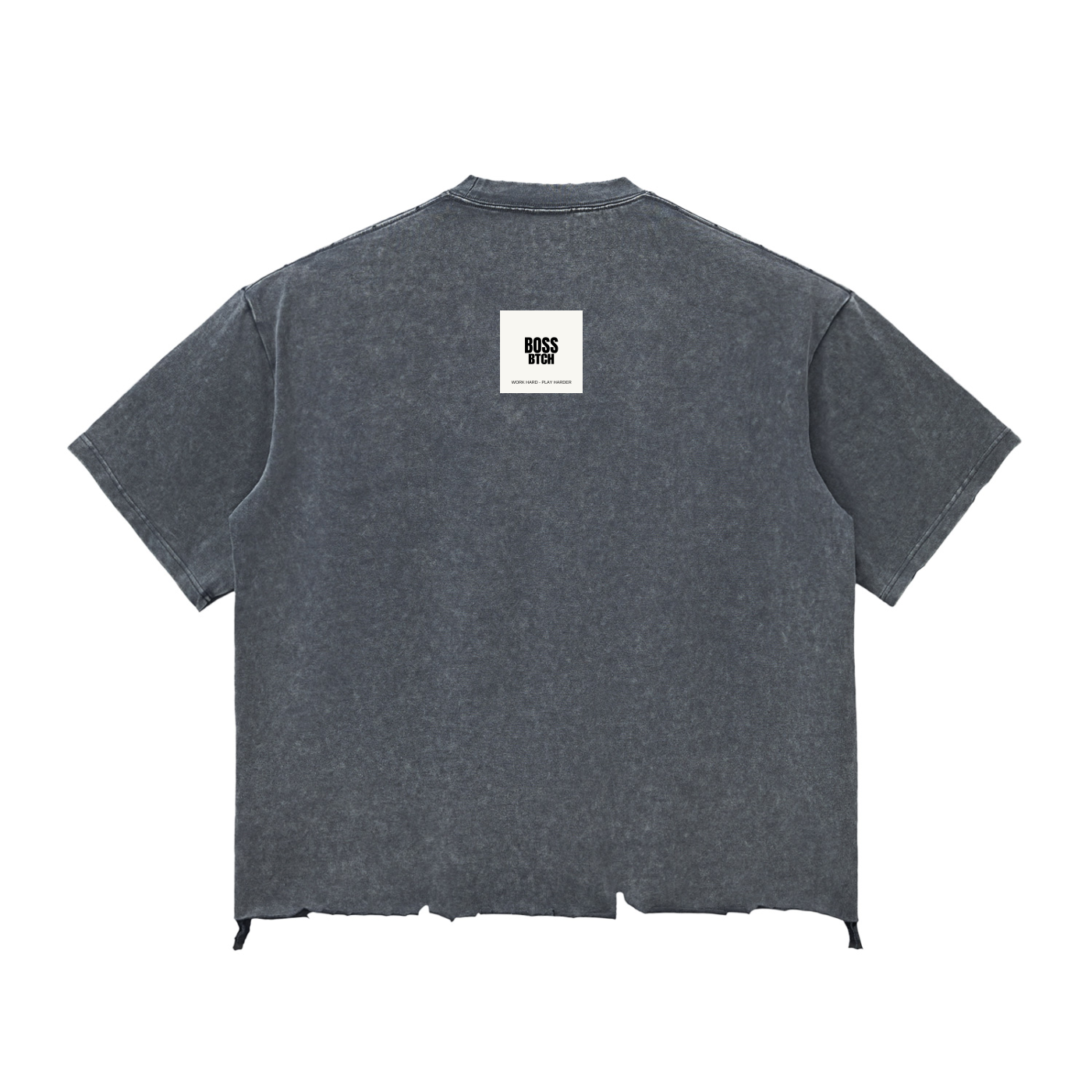 BoSS BTCH Oversized Snow Wash Raw-Hem Boxy T-shirt