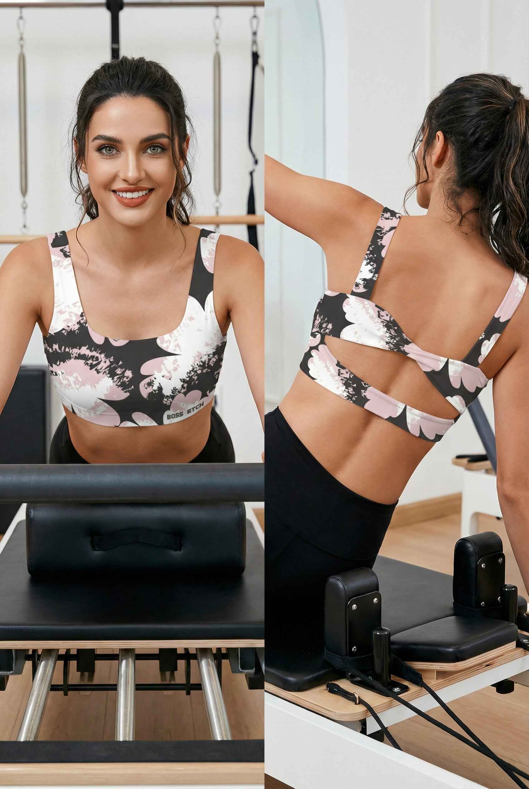 BOSS BTCH Abstract Floral Workout Top