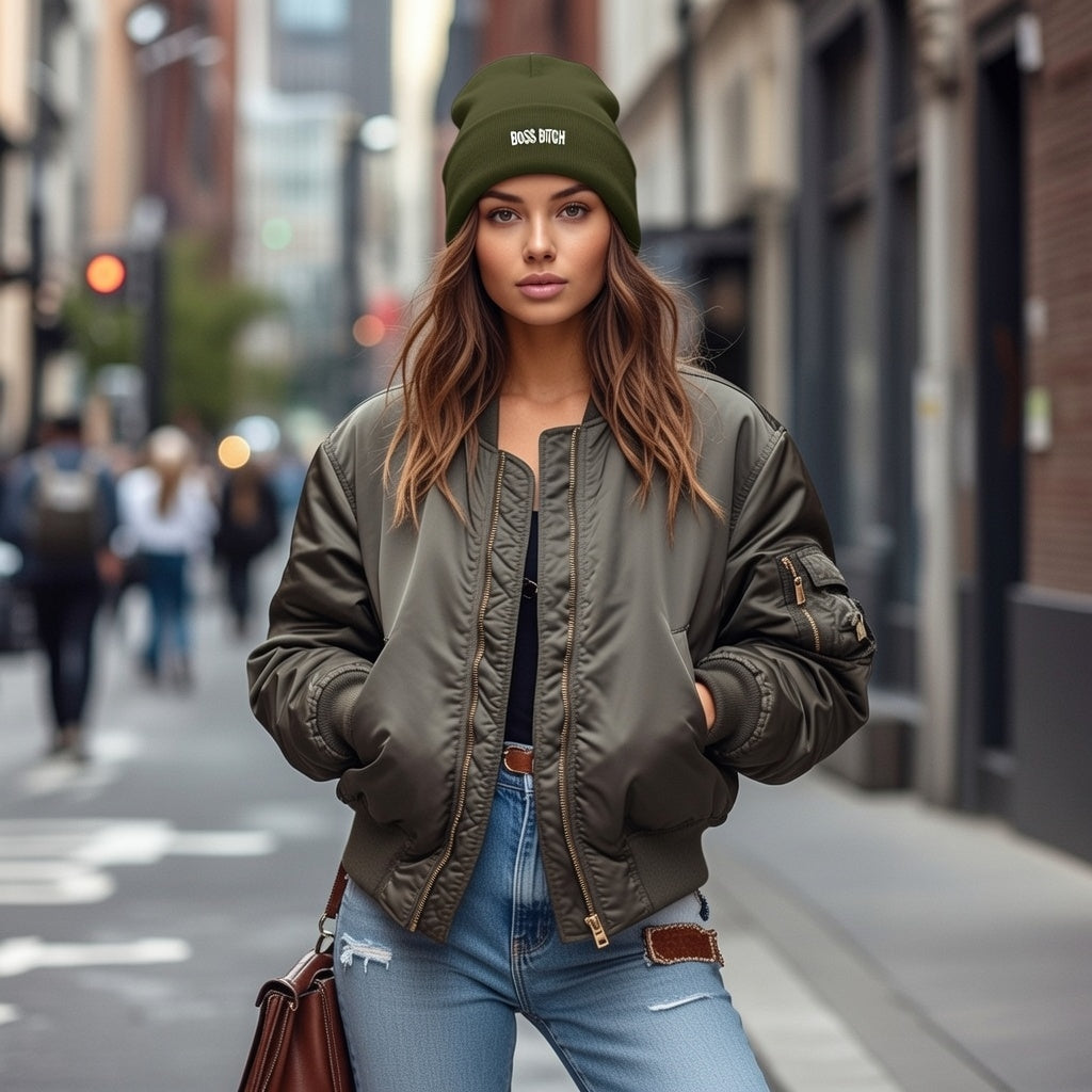 Gorro de punto BoSS BTCH b-girl