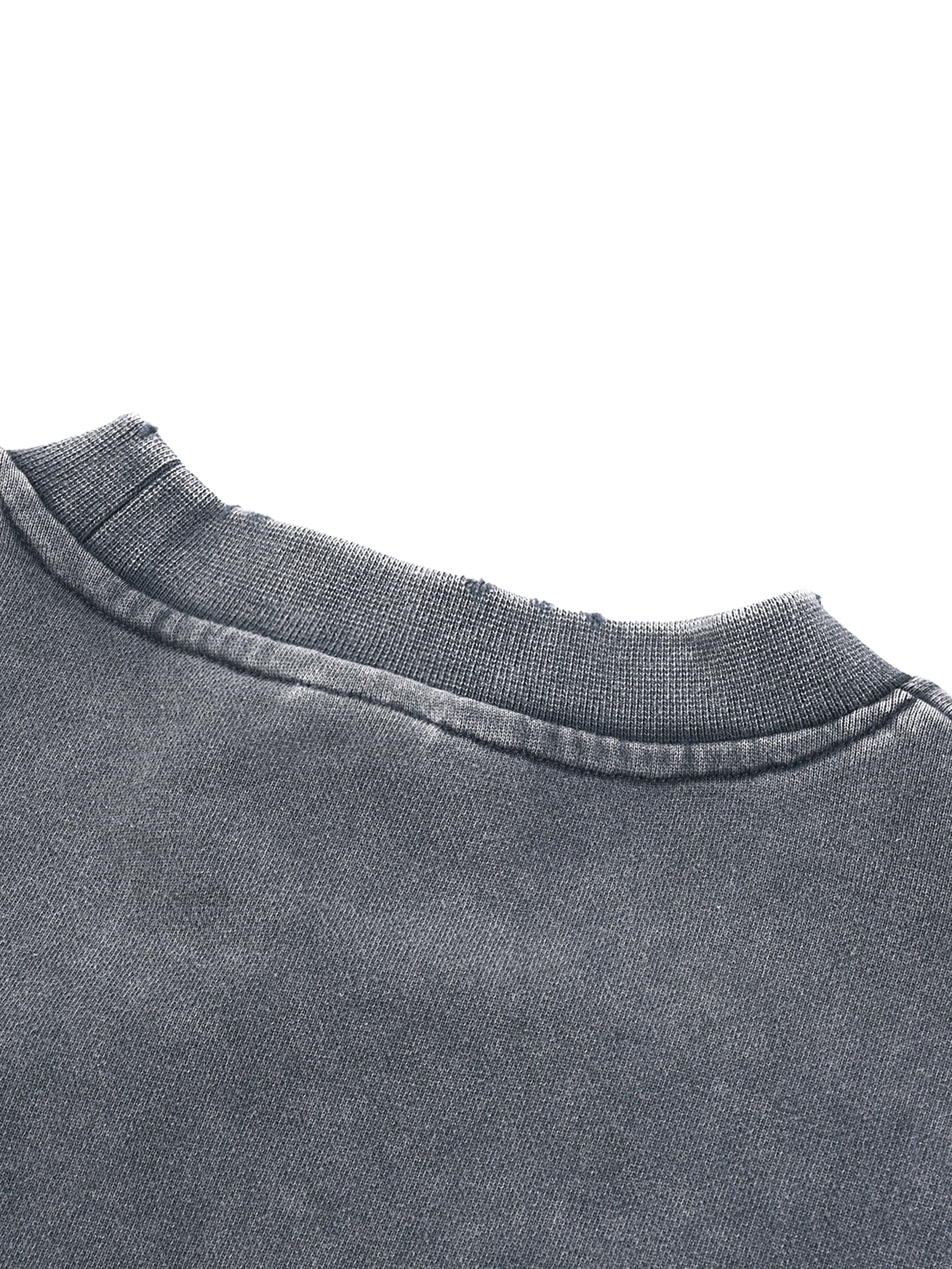 BoSS BTCH You Can Choke Snow Washed Raw Edge Cropped Sweatshirt