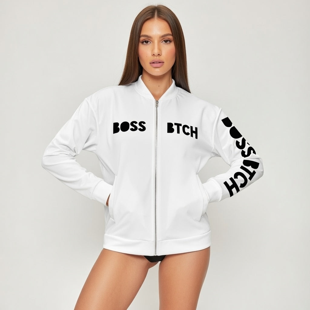 BoSS BTCH White Bomber Jacket - Boss BTCH