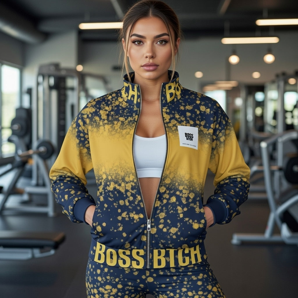 BoSS BTCH Gold Spray Track jacket