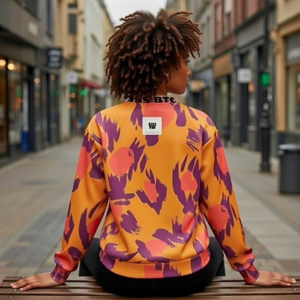 BoSS BTCH Bright Orange Print Bomber Jacket.