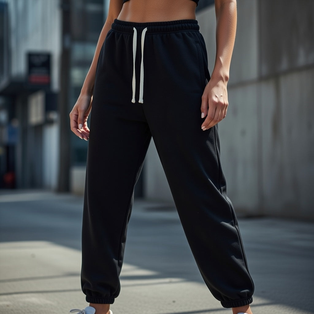 Pantalones de chándal de algodón pesado con cordón BoSS BTCH