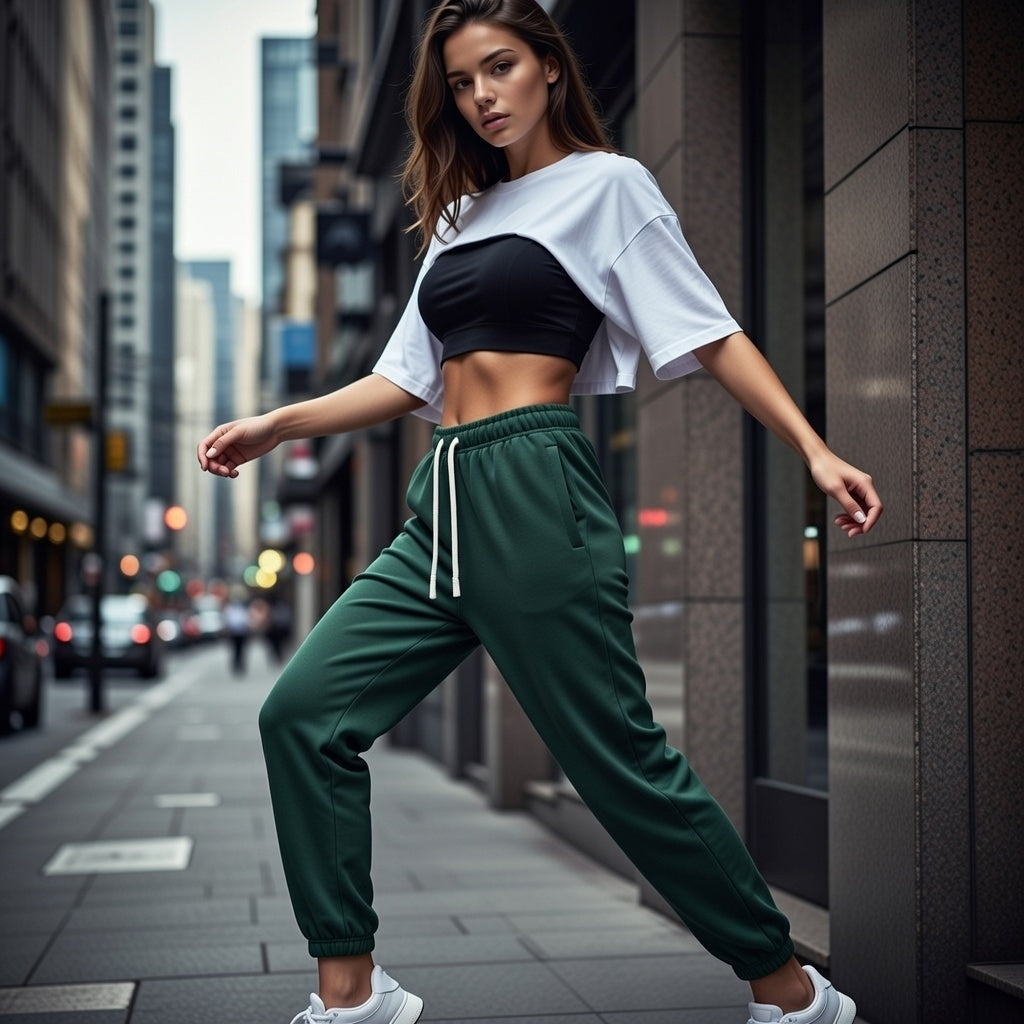 Pantalones de chándal de algodón pesado con cordón BoSS BTCH