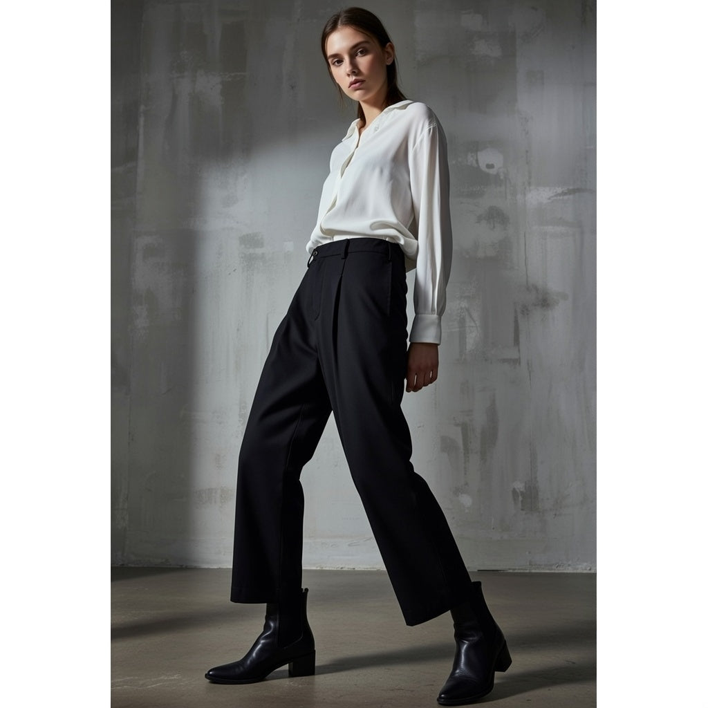 Pantalones de pierna recta ajustables a la cintura BoSS BTCH