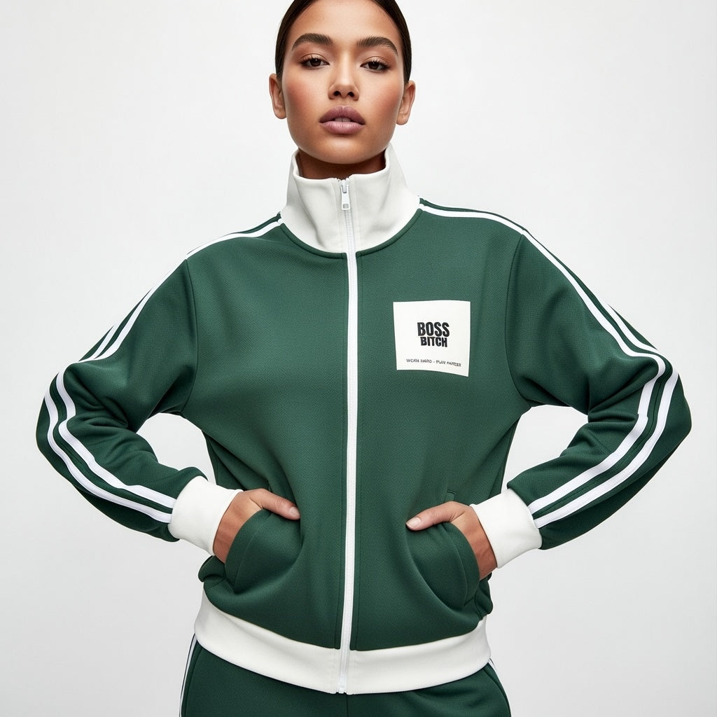 Chaqueta de chándal de felpa con franjas laterales Classic de BoSS