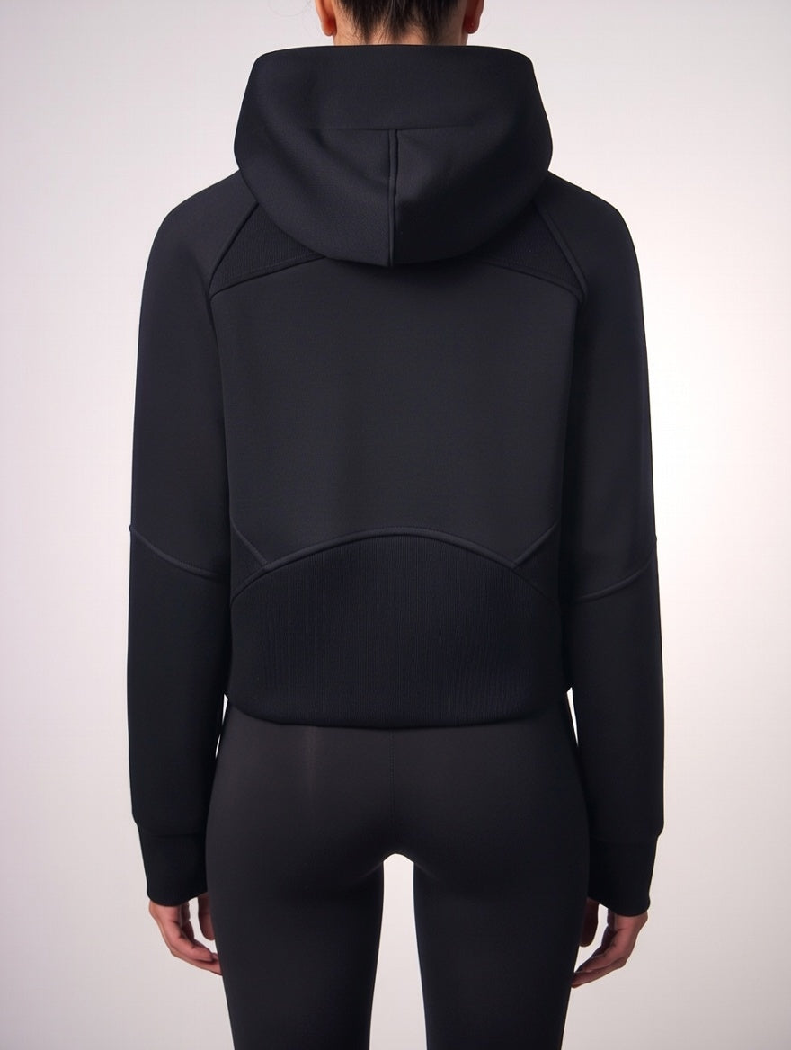 Sudadera con capucha recortada y cremallera BoSS BTCH