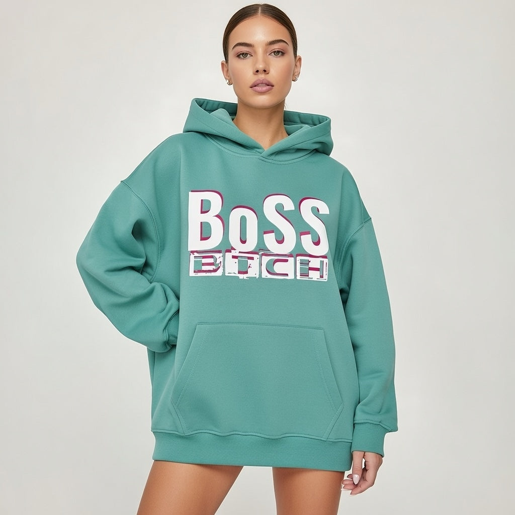 Sudadera con capucha de felpa Oversize BoSS BTCH