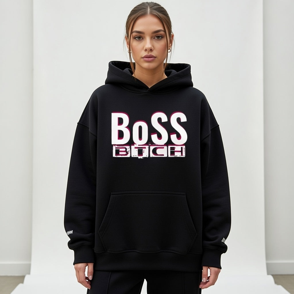 Sudadera con capucha de felpa Oversize BoSS BTCH