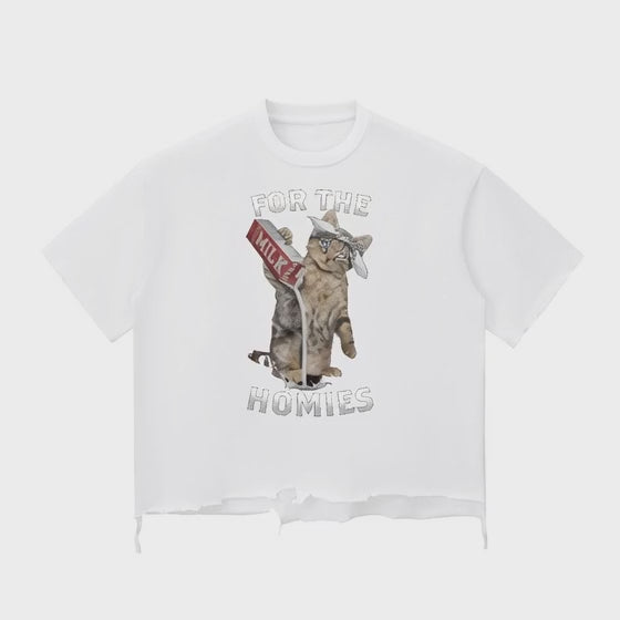 BoSS BTCH Oversized Snow Wash Raw-Hem Boxy T-shirt