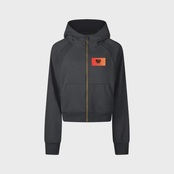 Sudadera con capucha recortada y cremallera BoSS BTCH