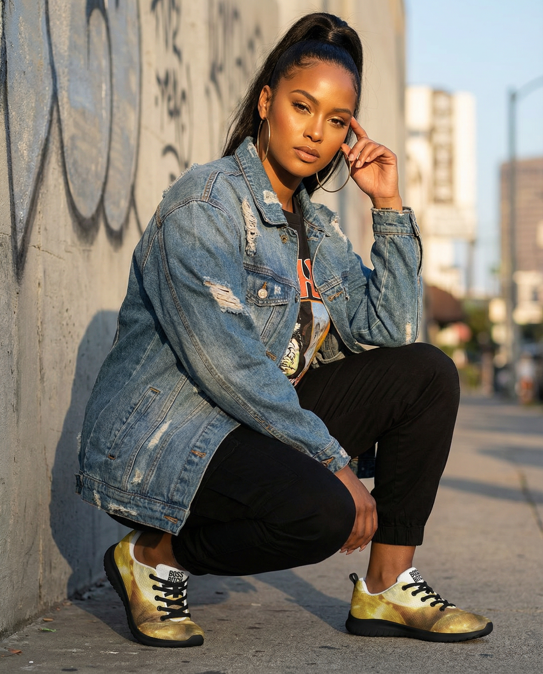 BoSS BTCH Golden Women’s Athletic Shoes